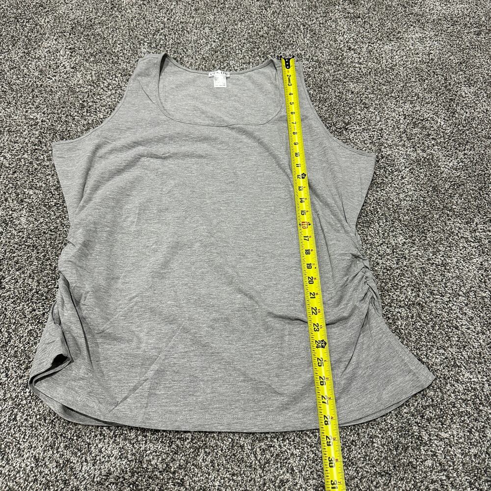 New with tags, VENUS Gray Square Neck Ruched Side Tank Top, Size 2X - Picture 7 of 10